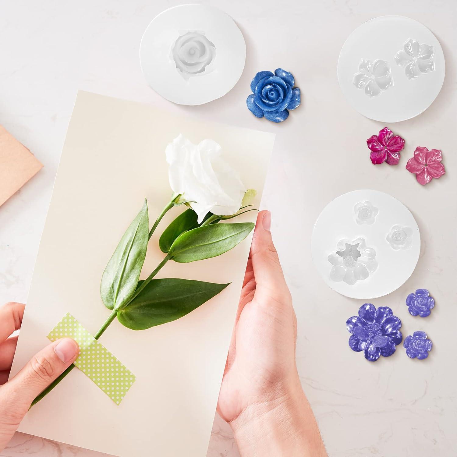 Molde de Silicona para Resina Flor PAGOW 5 Piezas DIY