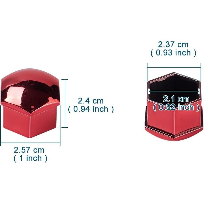 Cubiertas de Tuerca de Rueda 21 mm Rojo AuMoHall - 20 Unidades