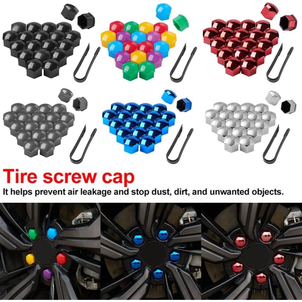 Cubiertas de Tuerca de Rueda 21 mm Rojo AuMoHall - 20 Unidades