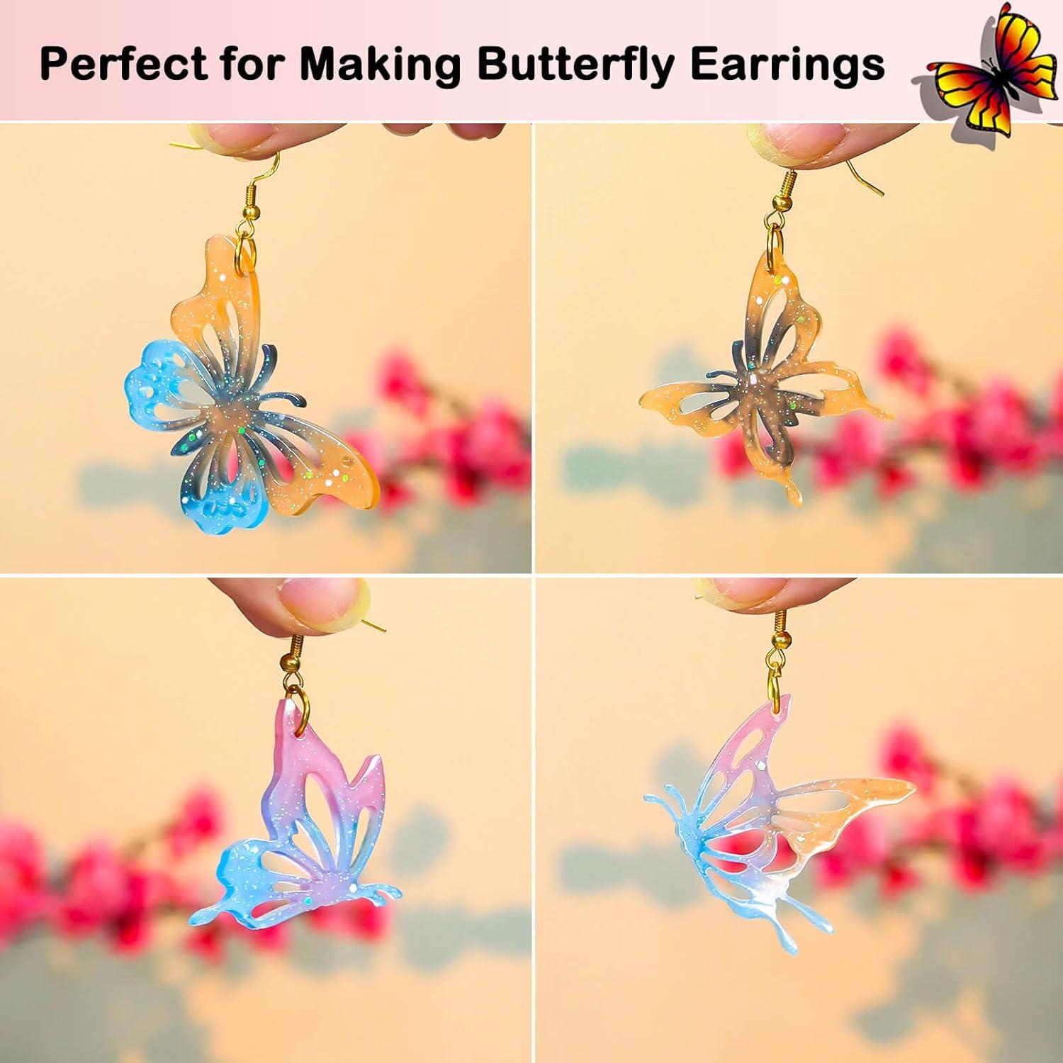 Kit de Moldes de Aretes de Resina Mariposa JHYlilia 204 Piezas