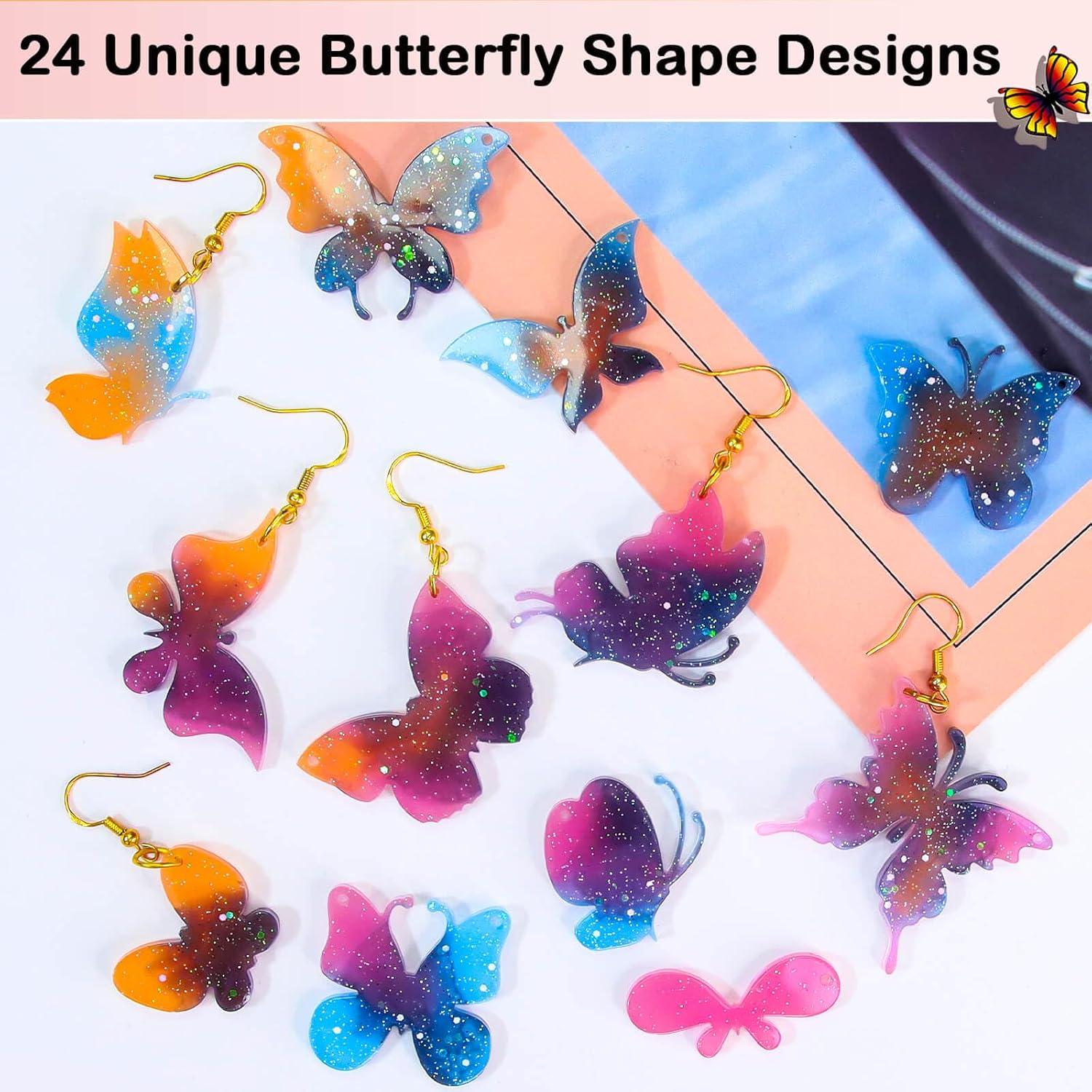 Kit de Moldes de Aretes de Resina Mariposa JHYlilia 204 Piezas