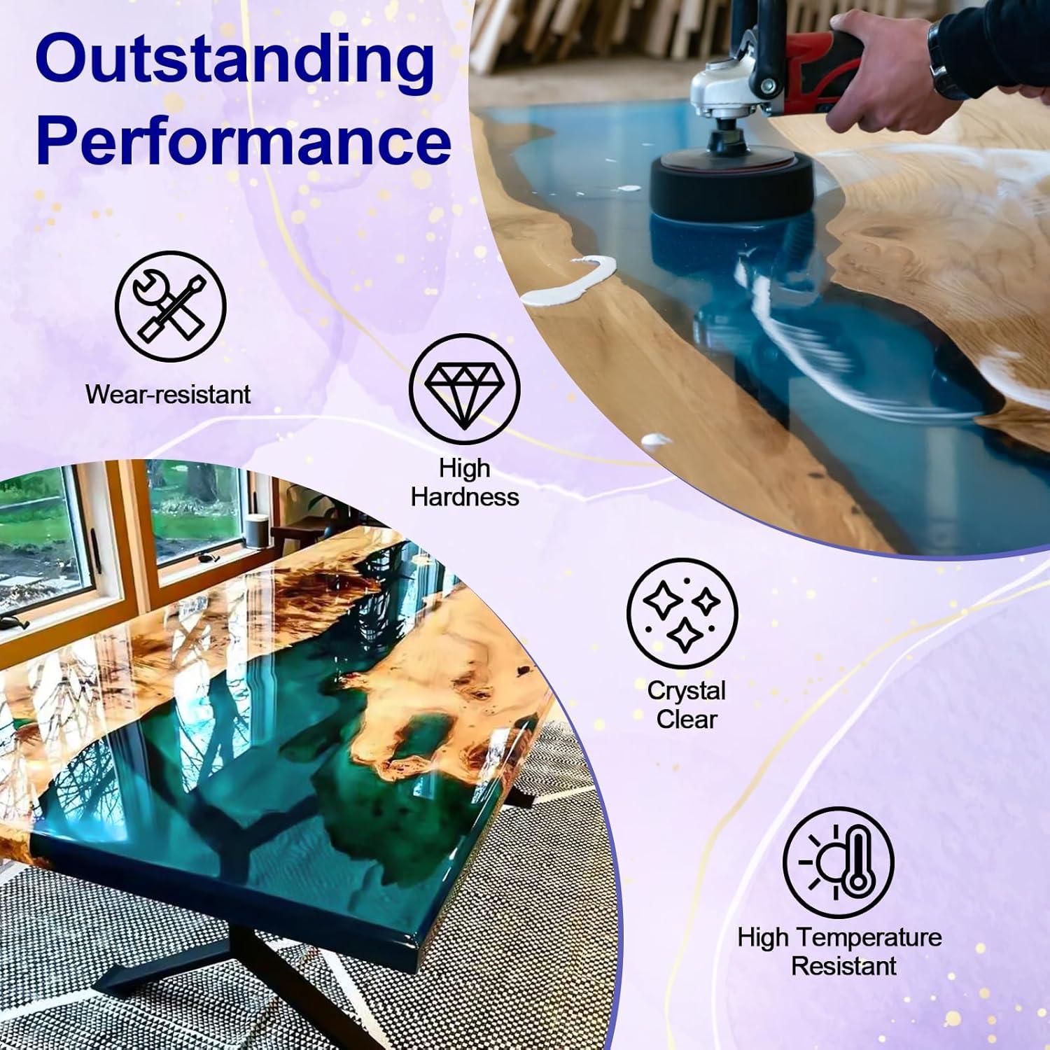 Kit de Resina Epóxica JANCHUN 16oz Cristal Claro Antiamarillenta