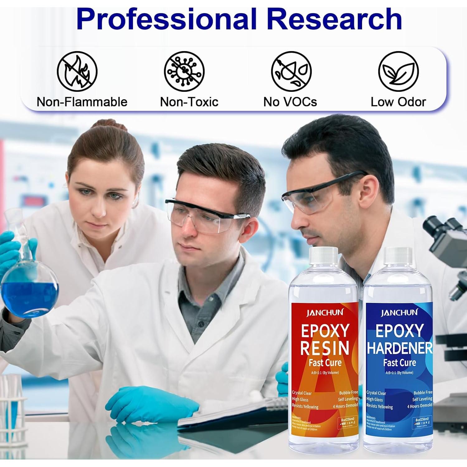 Kit de Resina Epóxica JANCHUN 16oz Cristal Claro Antiamarillenta