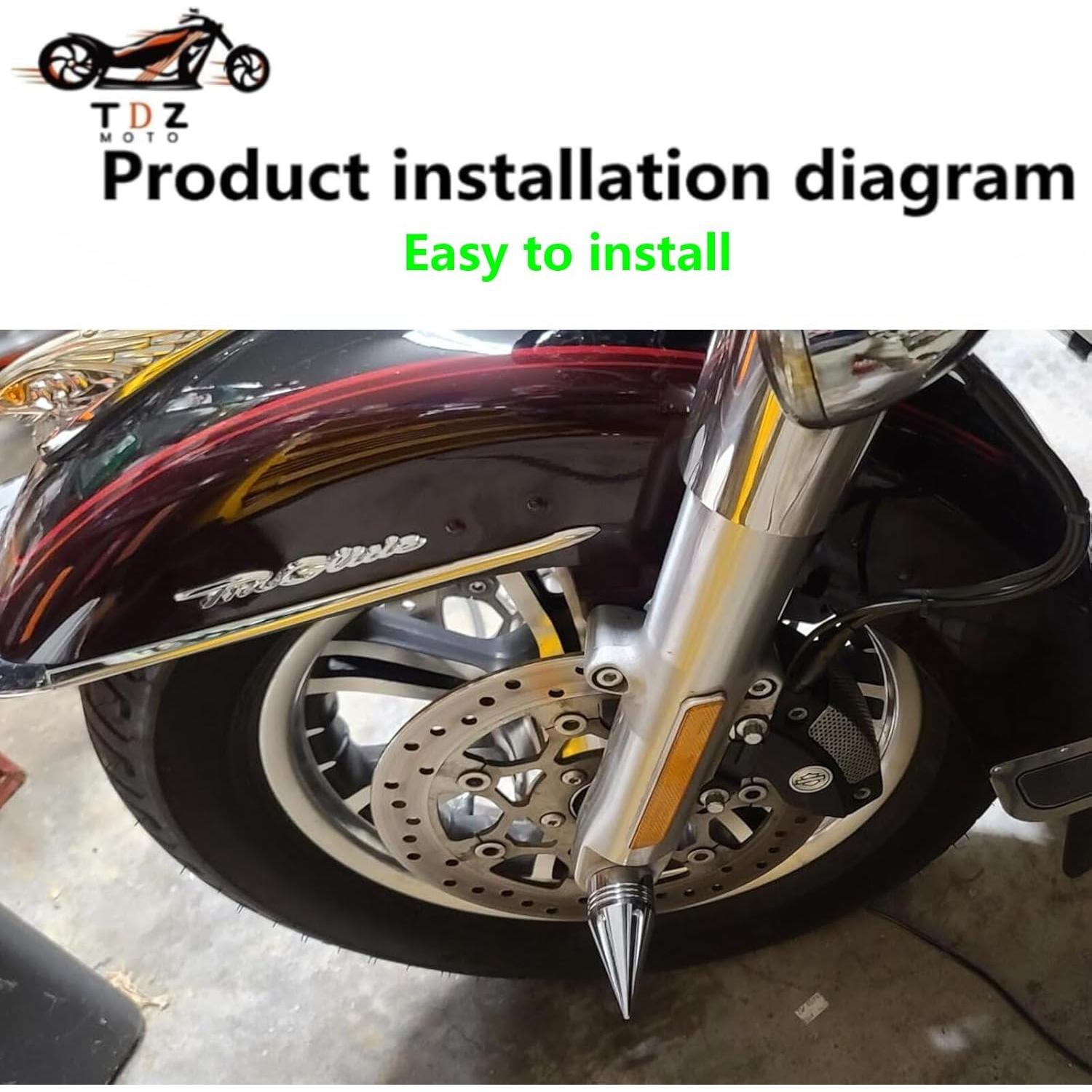 Cubiertas de tuerca de eje delantero TDZ Cromo 9.14 cm Harley