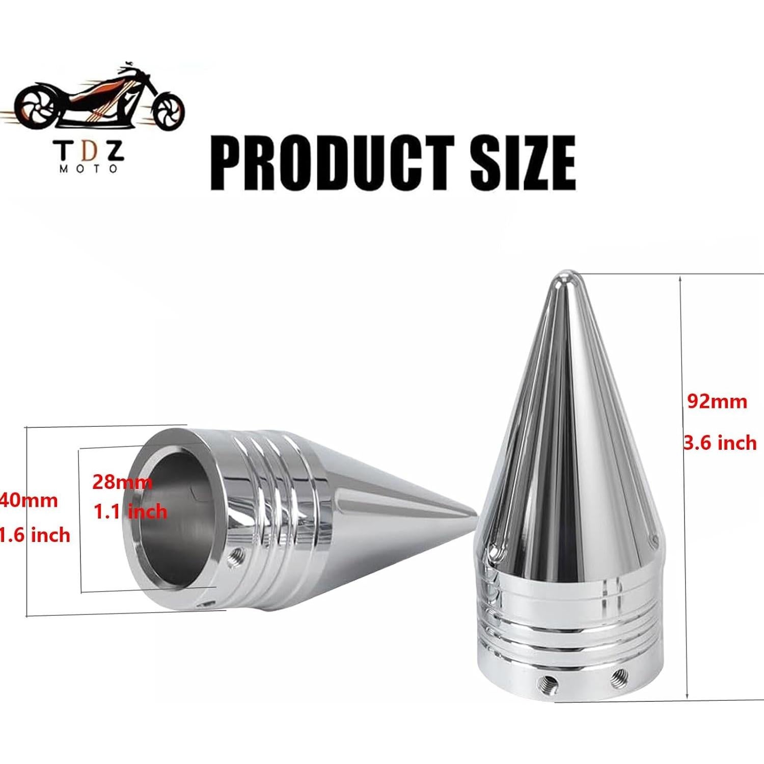 Cubiertas de tuerca de eje delantero TDZ Cromo 9.14 cm Harley