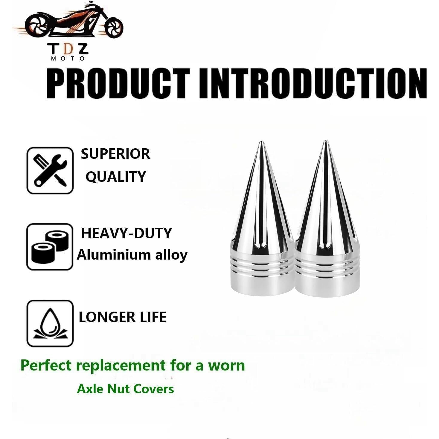 Cubiertas de tuerca de eje delantero TDZ Cromo 9.14 cm Harley