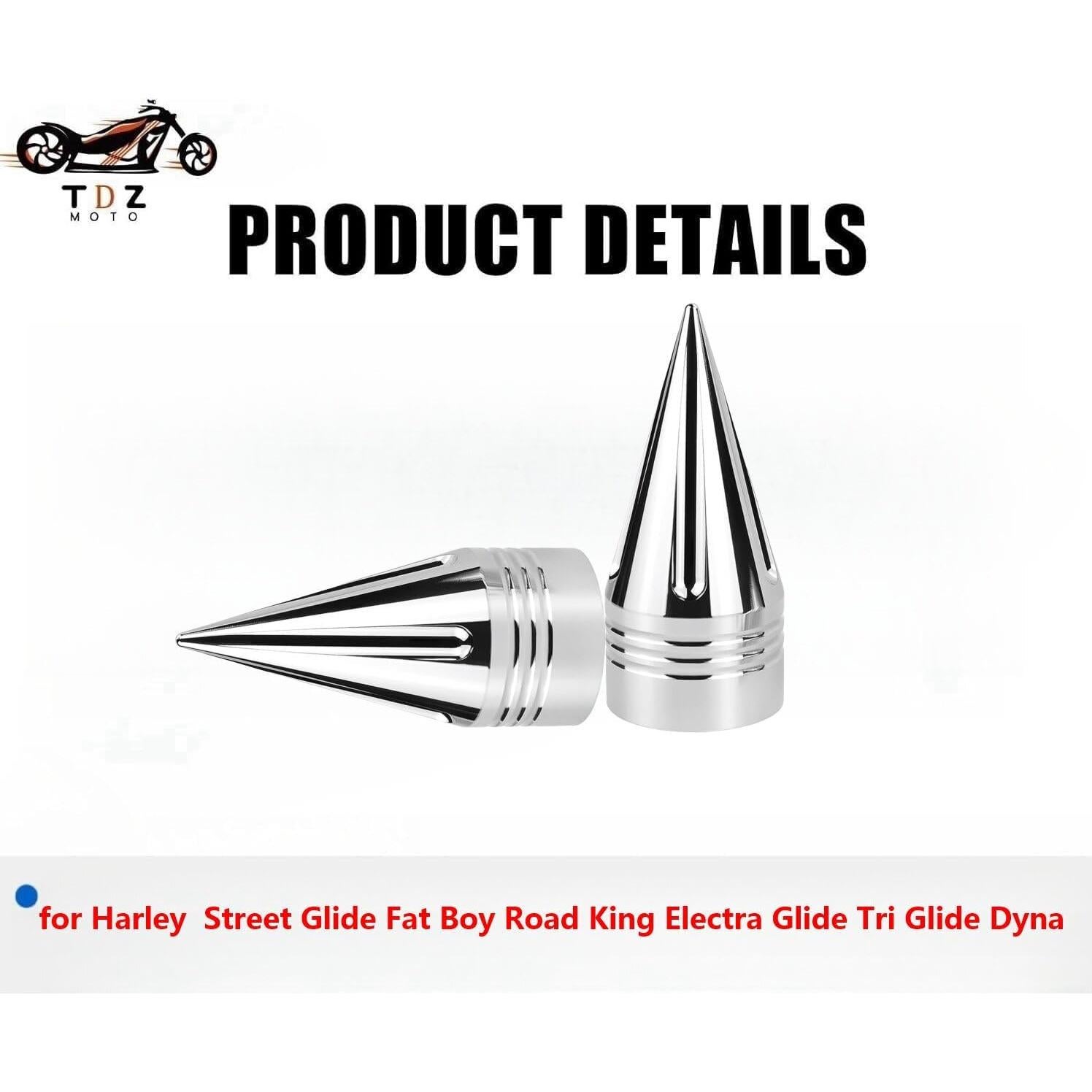 Cubiertas de tuerca de eje delantero TDZ Cromo 9.14 cm Harley