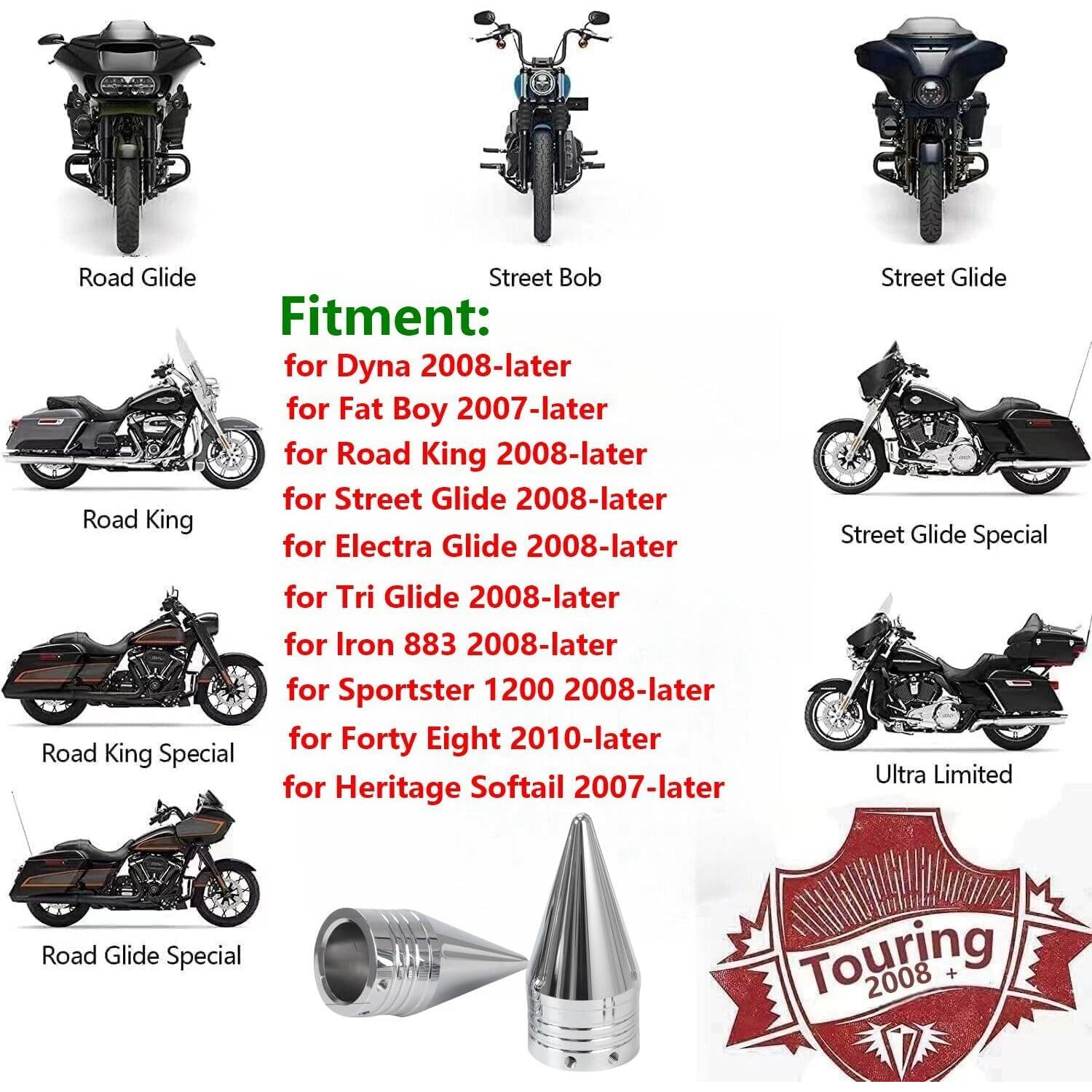 Cubiertas de tuerca de eje delantero TDZ Cromo 9.14 cm Harley