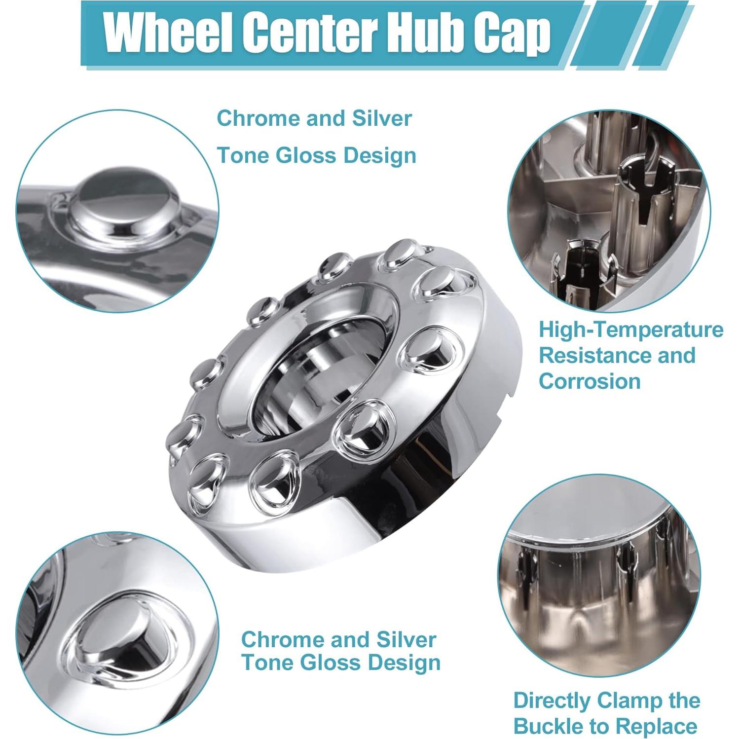 Tapa Central de Cubo de Rueda Cromada X AUTOHAUX para Ford F450 F350 2011-2016