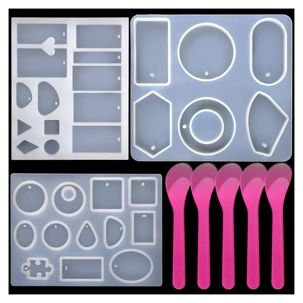 Moldes de Resina para Joyería LEOBRO - 3 Moldes de Silicona