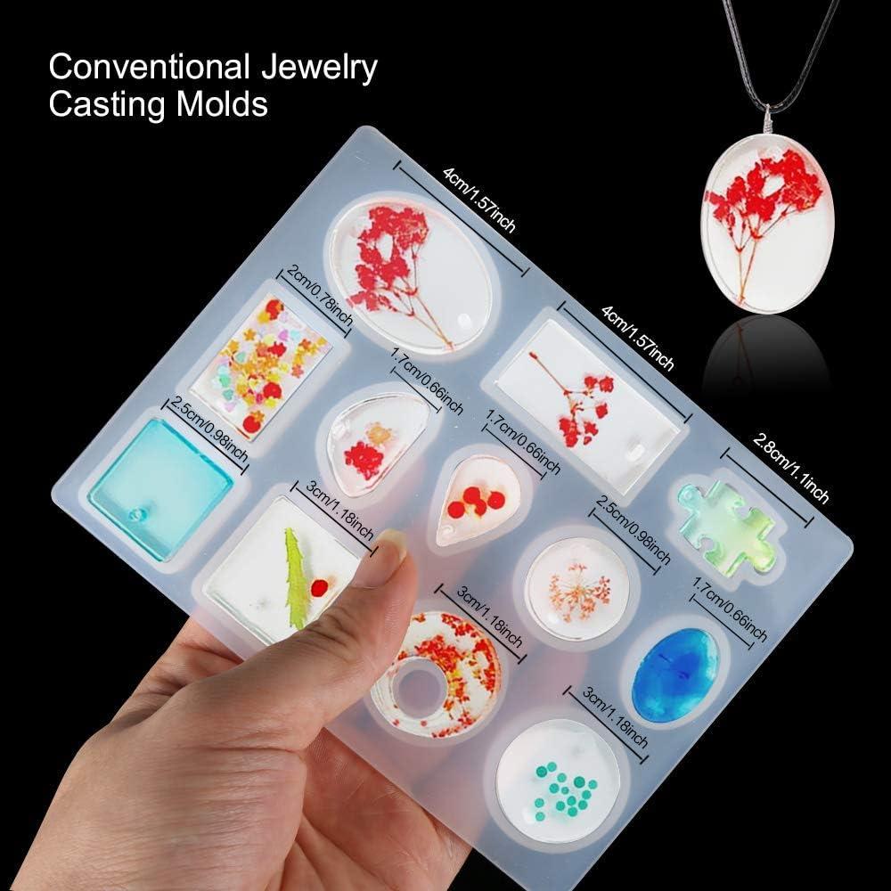 Moldes de Resina para Joyería LEOBRO - 3 Moldes de Silicona