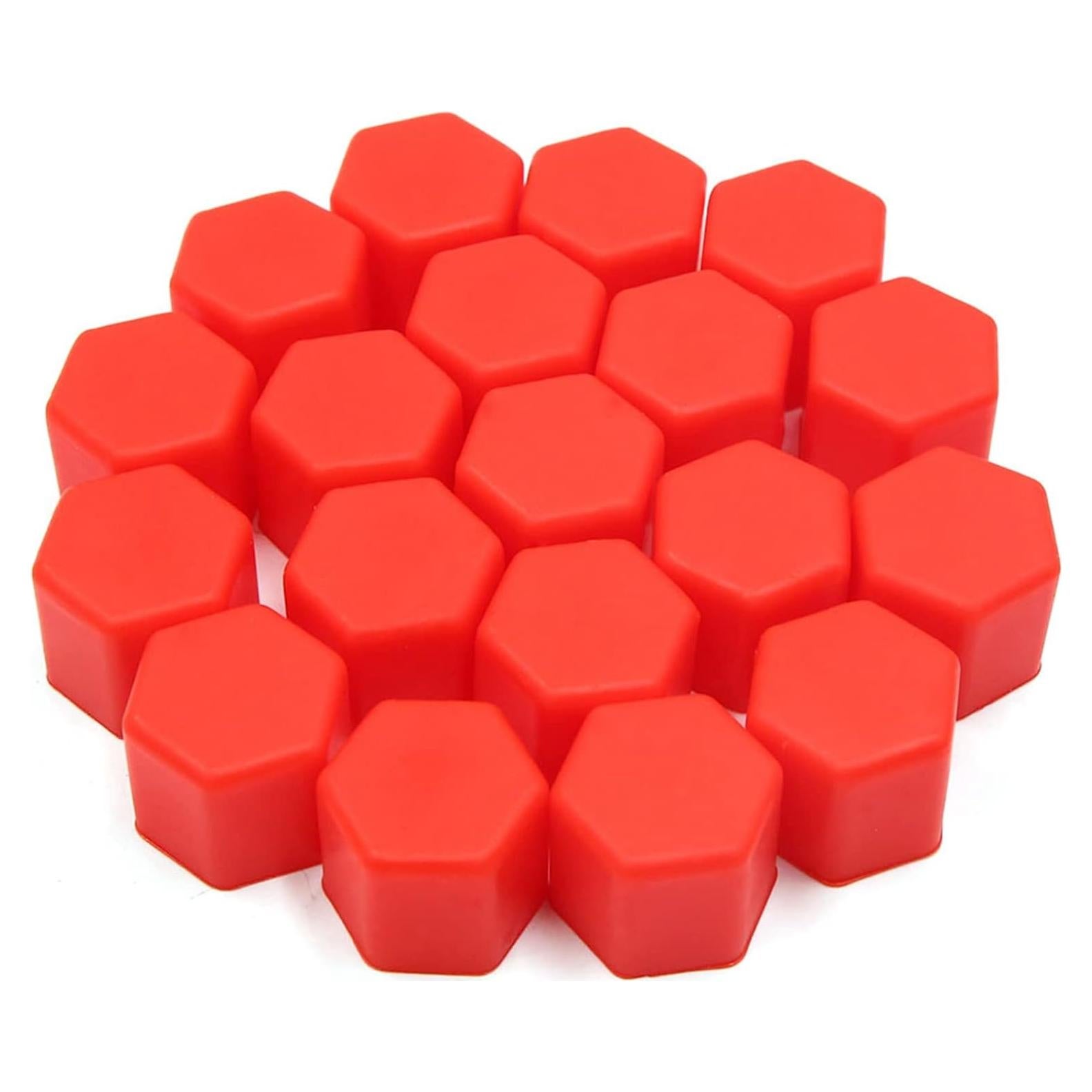 Cubiertas de Tornillo de Rueda uxcell 20pcs 17mm Goma Roja