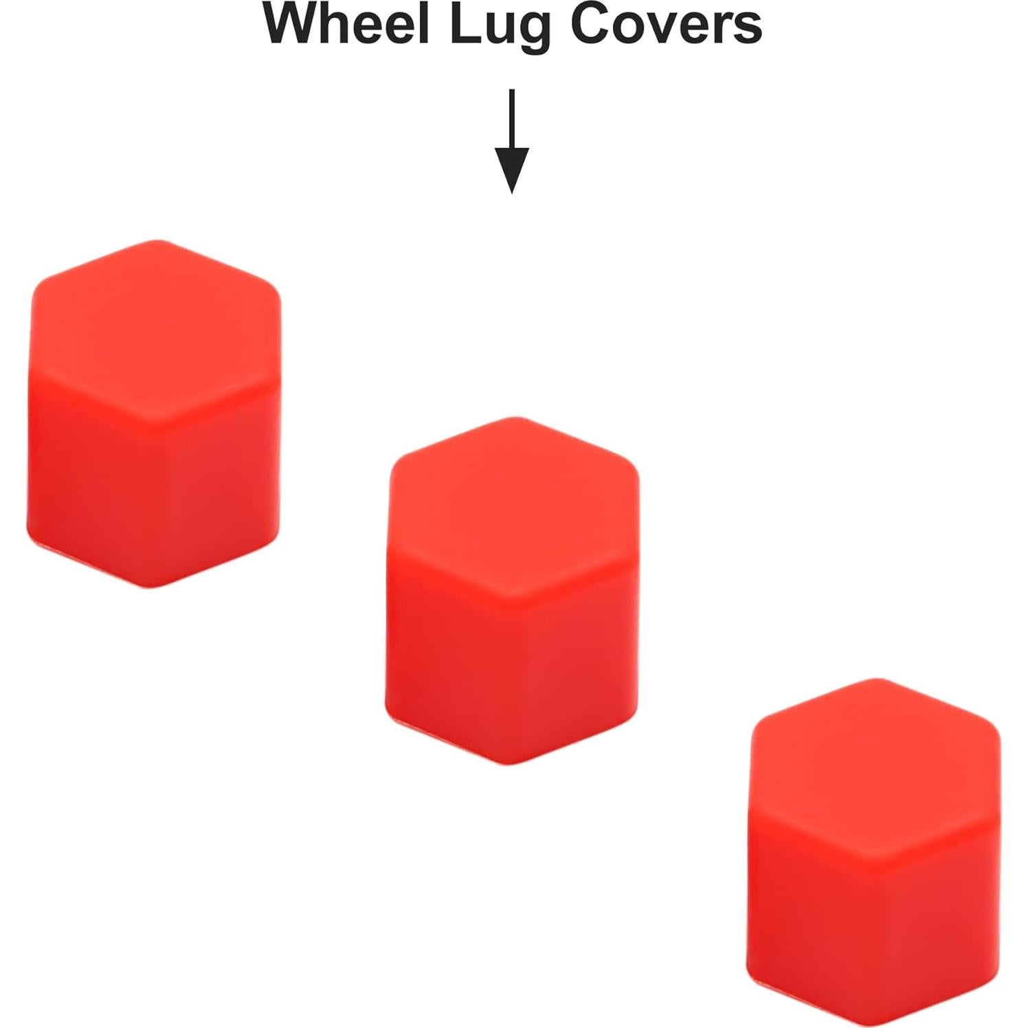 Cubiertas de Tornillo de Rueda uxcell 20pcs 17mm Goma Roja