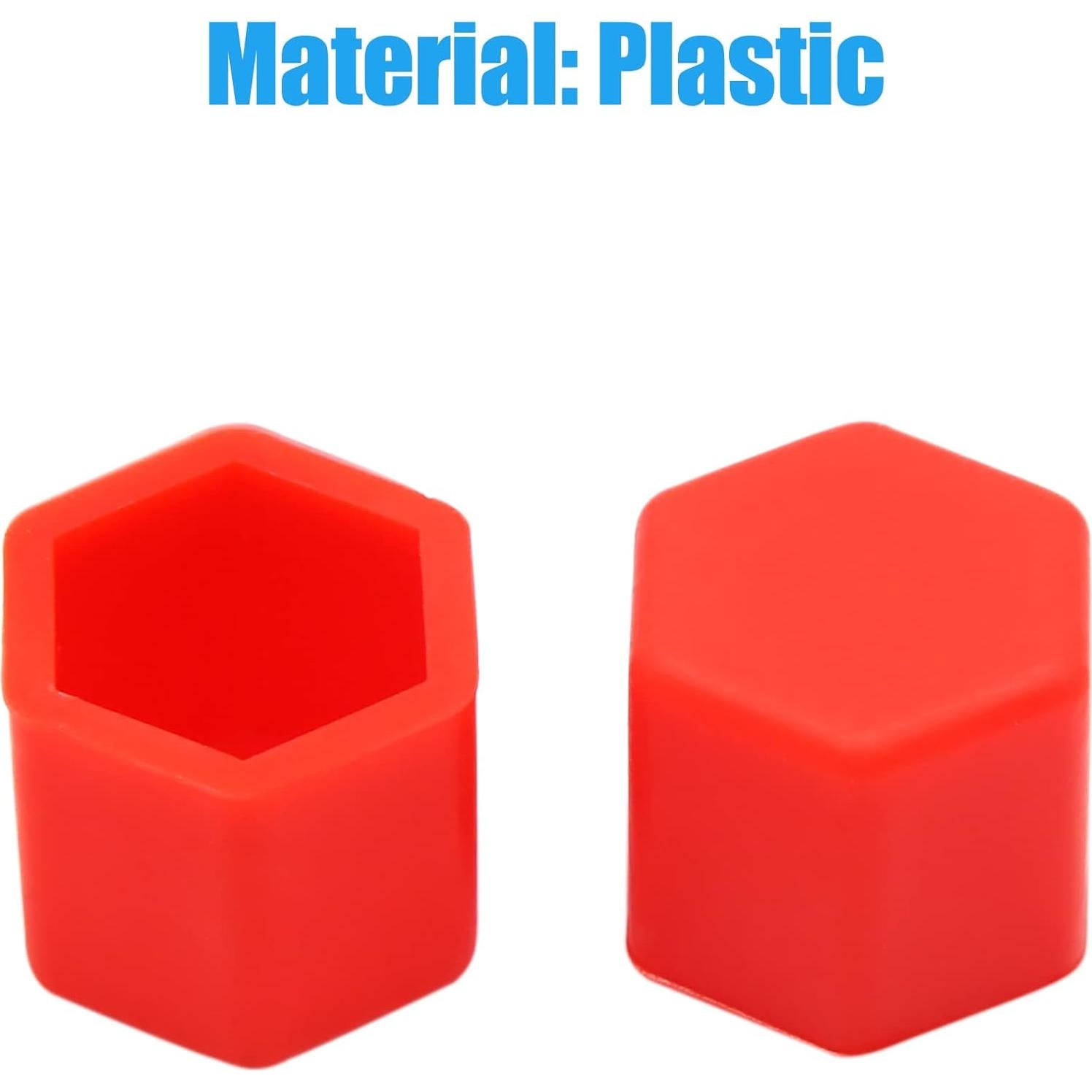 Cubiertas de Tornillo de Rueda uxcell 20pcs 17mm Goma Roja