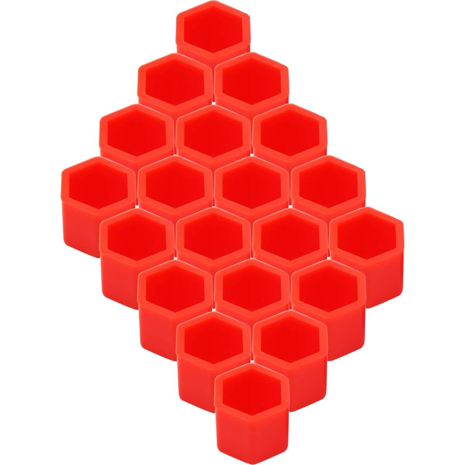 Cubiertas de Tornillo de Rueda uxcell 20pcs 17mm Goma Roja