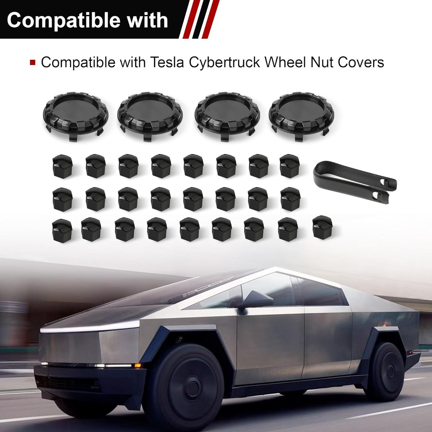 Cubiertas de Tuerca de Rueda Camotokiit para Tesla Cybertruck - 29 Piezas
