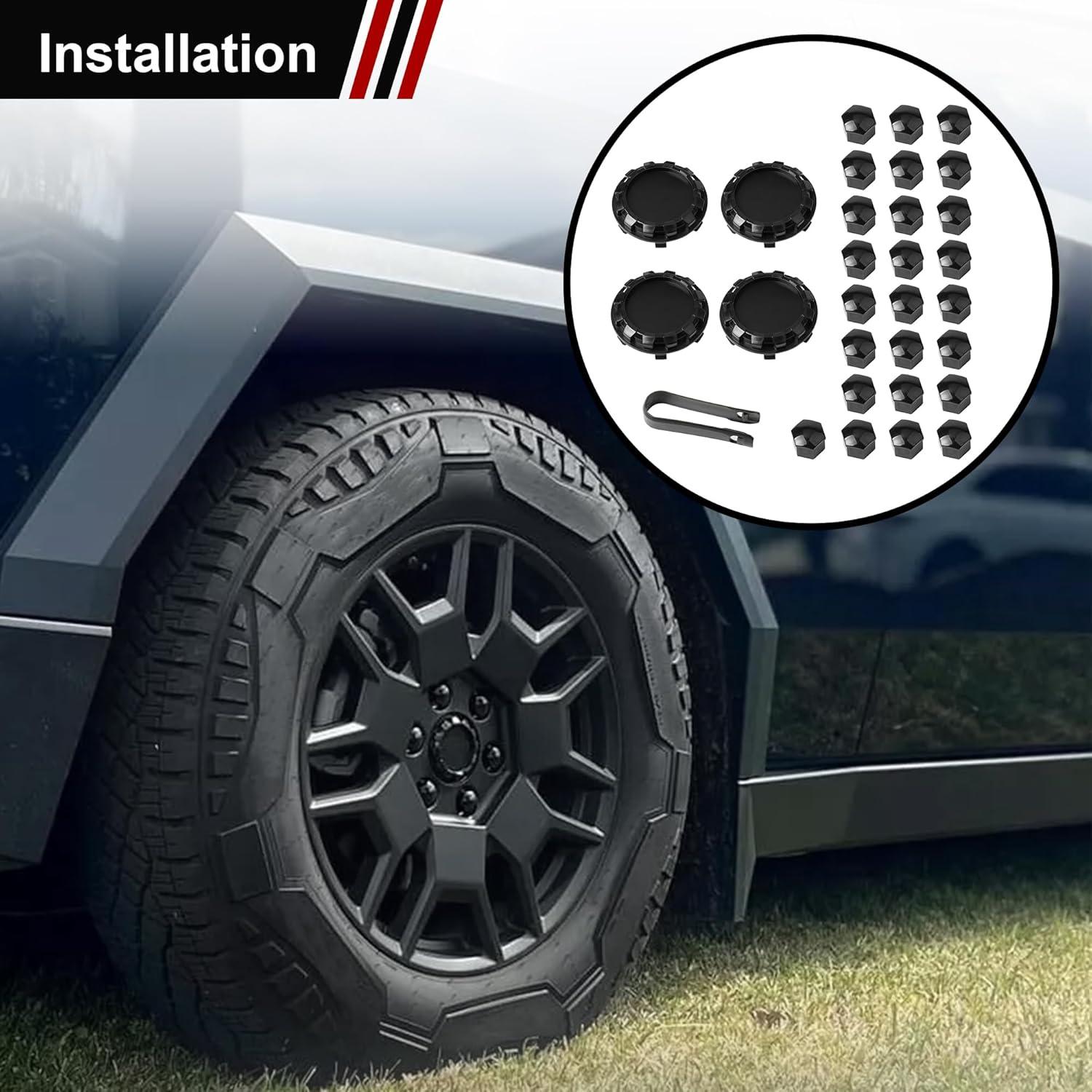 Cubiertas de Tuerca de Rueda Camotokiit para Tesla Cybertruck - 29 Piezas