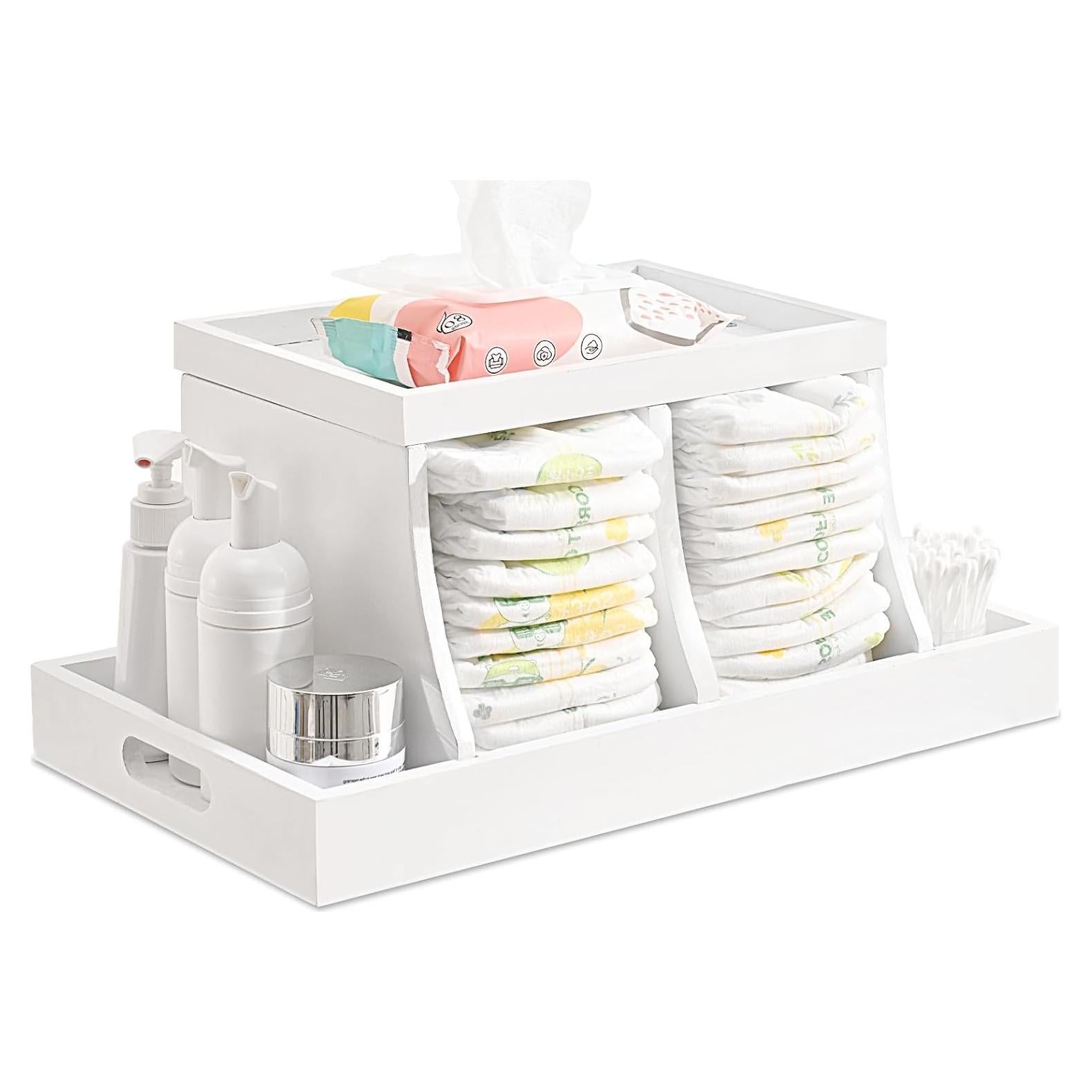 Organizador de Pañales Busidhji de Madera Blanco 40.9x22.1 cm