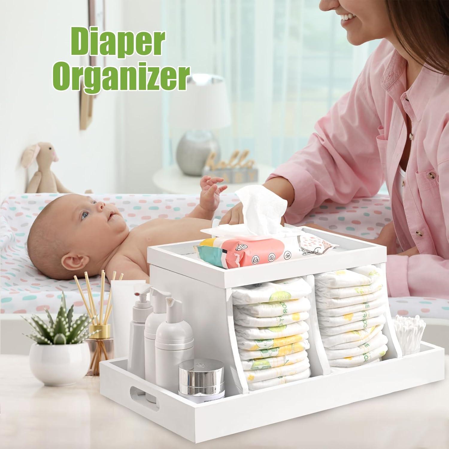 Organizador de Pañales Busidhji de Madera Blanco 40.9x22.1 cm