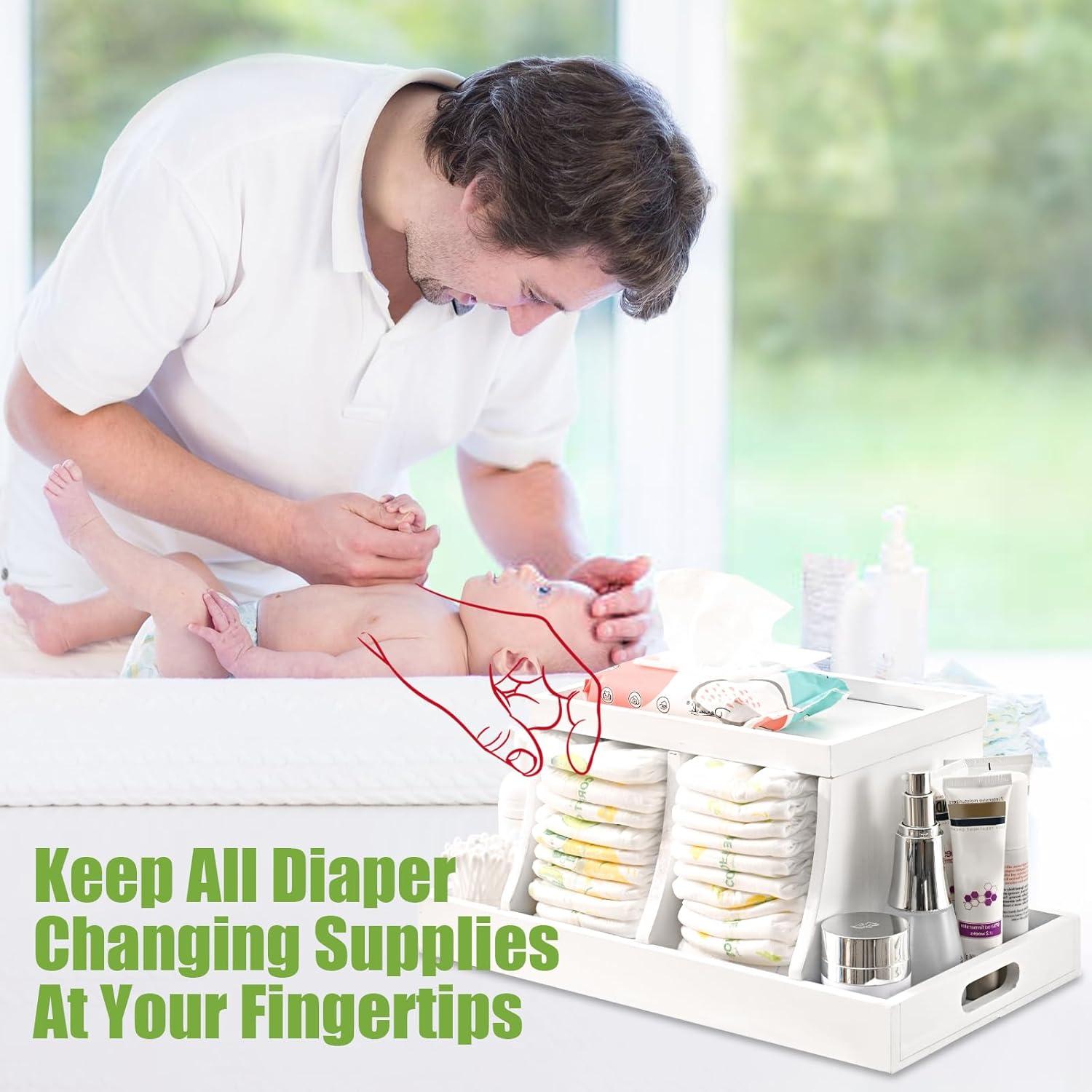 Organizador de Pañales Busidhji de Madera Blanco 40.9x22.1 cm