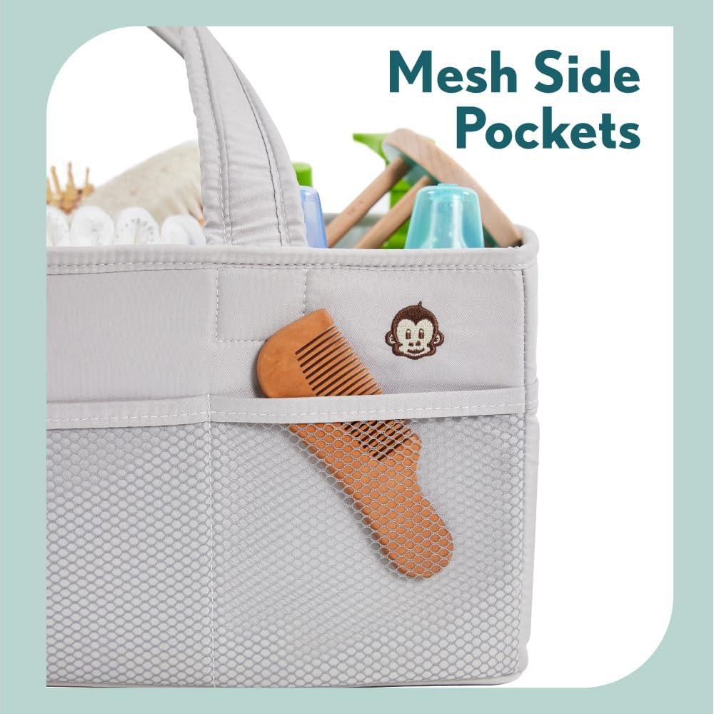 Caddy Organizador de Pañales MIGHTY MONKEY Grande Gris Rosa