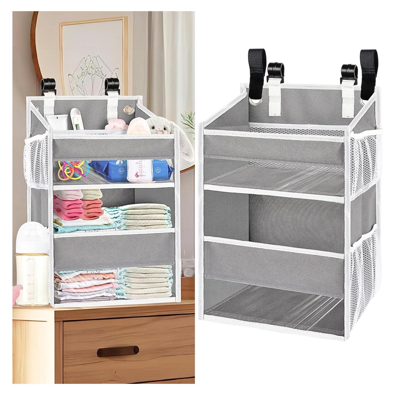 Caddy de Pañales Colgante Ofiray-home Gris Claro 2 Niveles