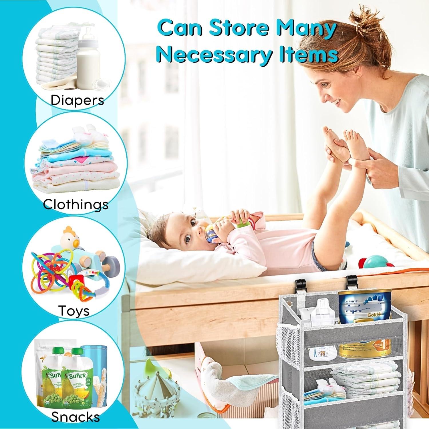 Caddy de Pañales Colgante Ofiray-home Gris Claro 2 Niveles