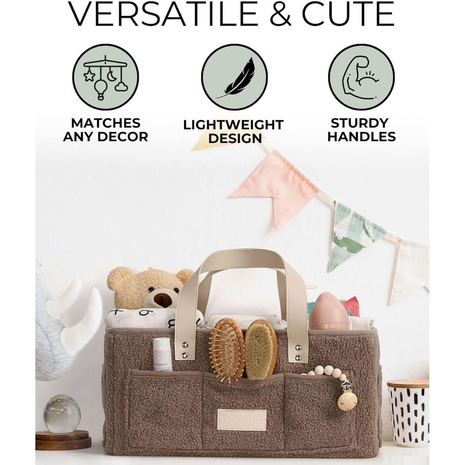 Organizador de Pañales Toodly Taupe con Almohadilla y Paño de Eructo