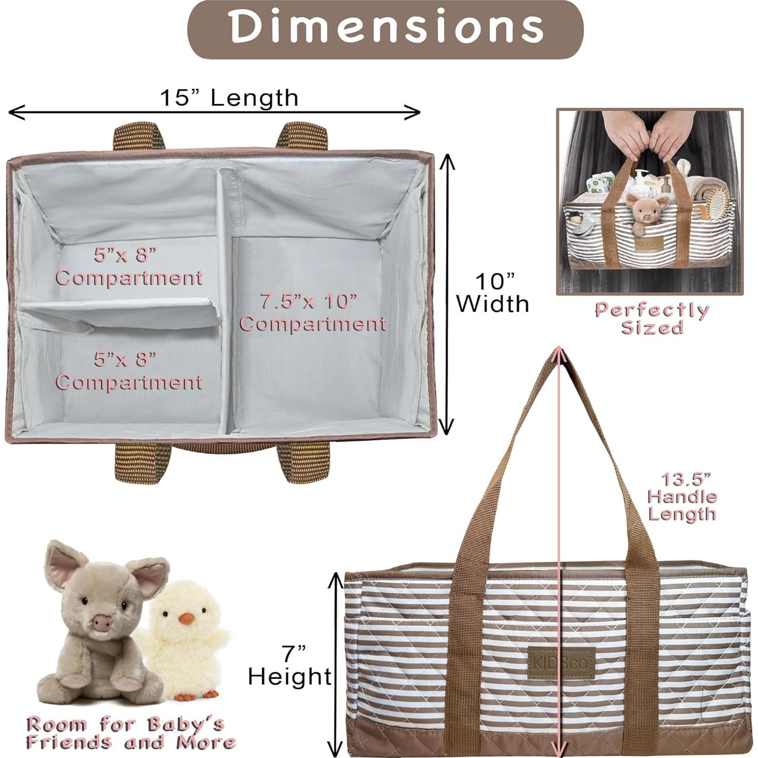 Cesta Organizadora de Pañales KIDSco. Portátil 38x25x17 cm