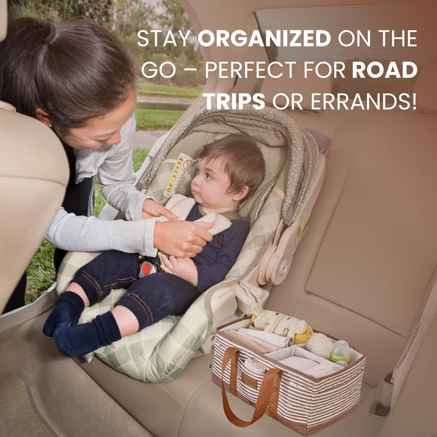 Cesta Organizadora de Pañales KIDSco. Portátil 38x25x17 cm