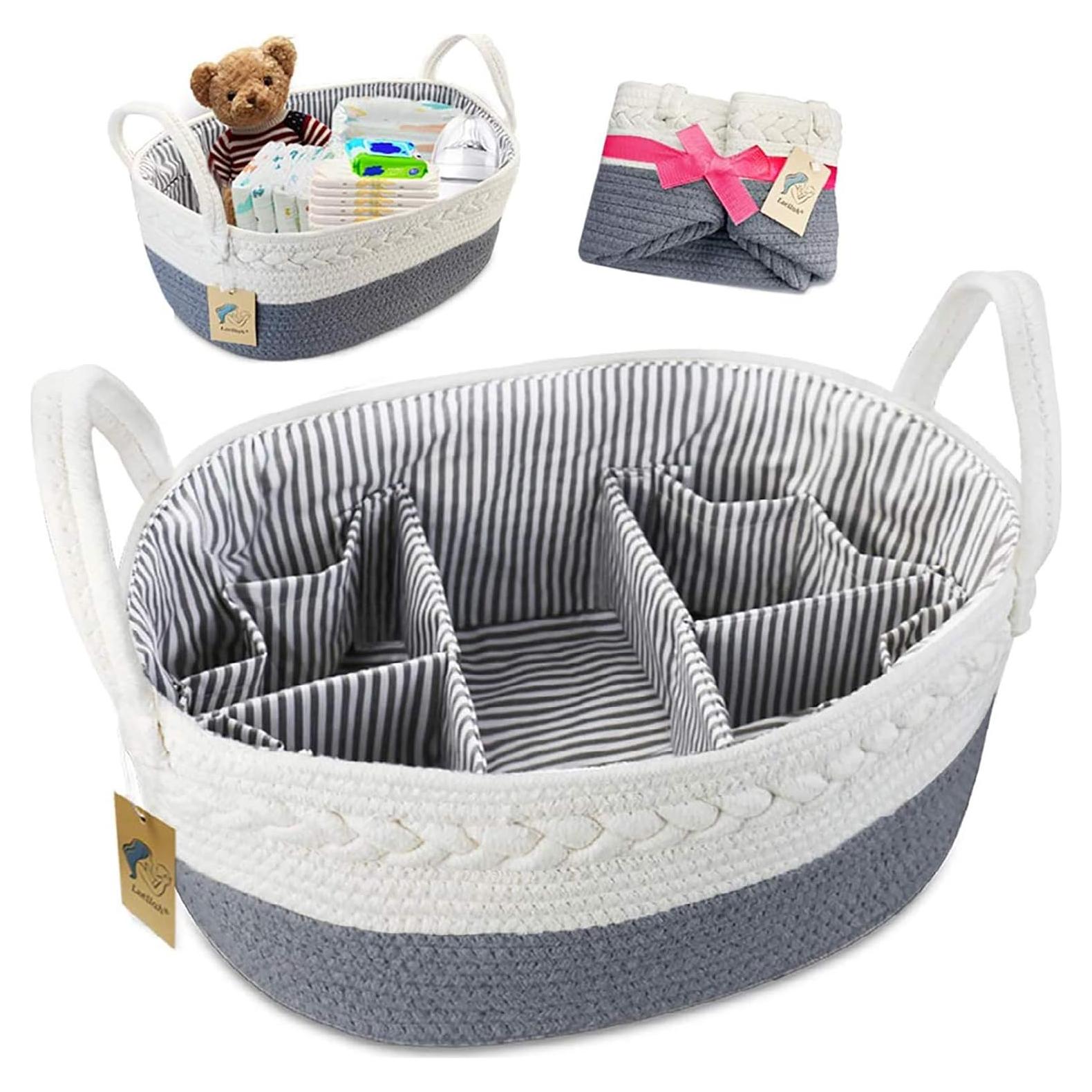 Organizador de Pañales Lzellah - Cesta de Almacenamiento 41.5x27x16cm