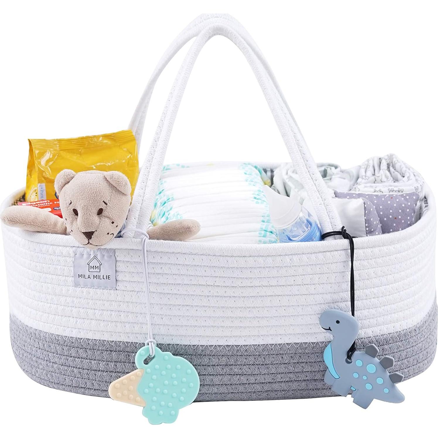 Cesta de Pañales Mila Millie Algodón Ecológico XXL 39x25x17cm