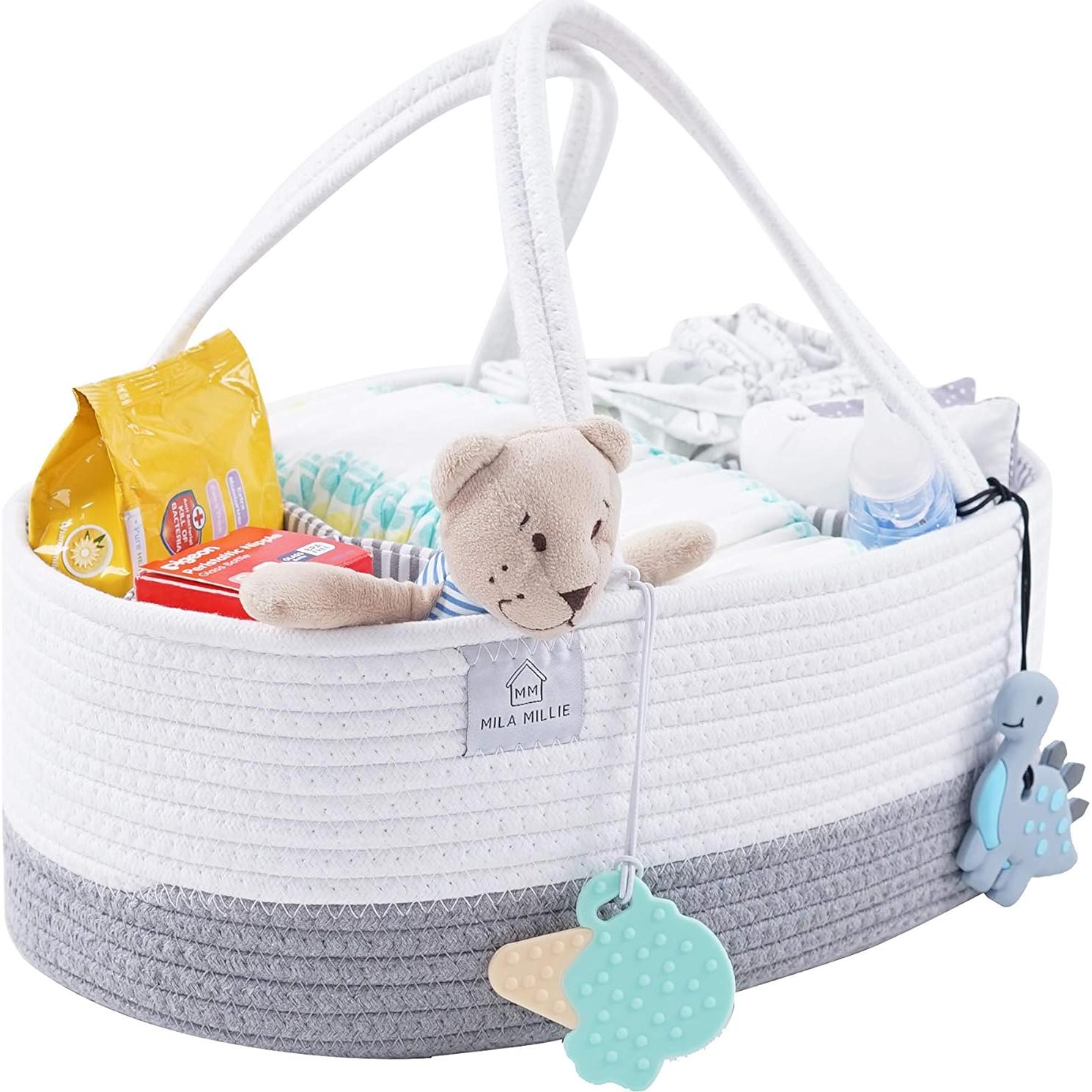 Cesta de Pañales Mila Millie Algodón Ecológico XXL 39x25x17cm