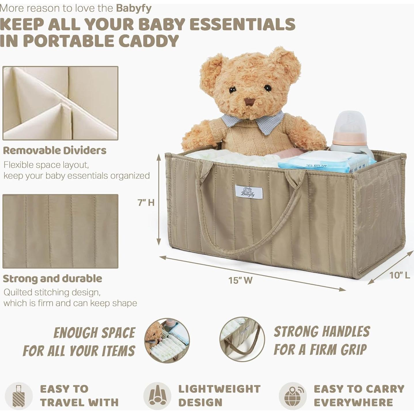 Organizador de Caddy para Pañales Babyfy Marrón Mocha 25.4cm