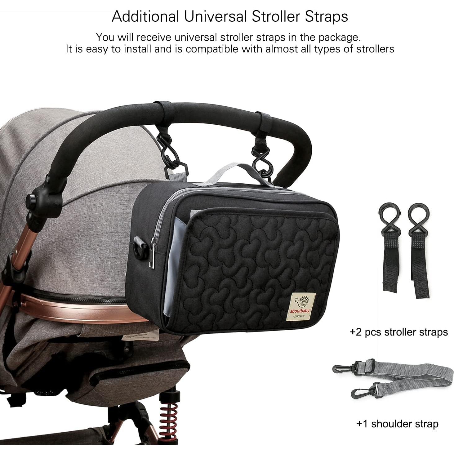 Bolsa de Pañales MOMIGO para Bebés - Caddy Flor Negra