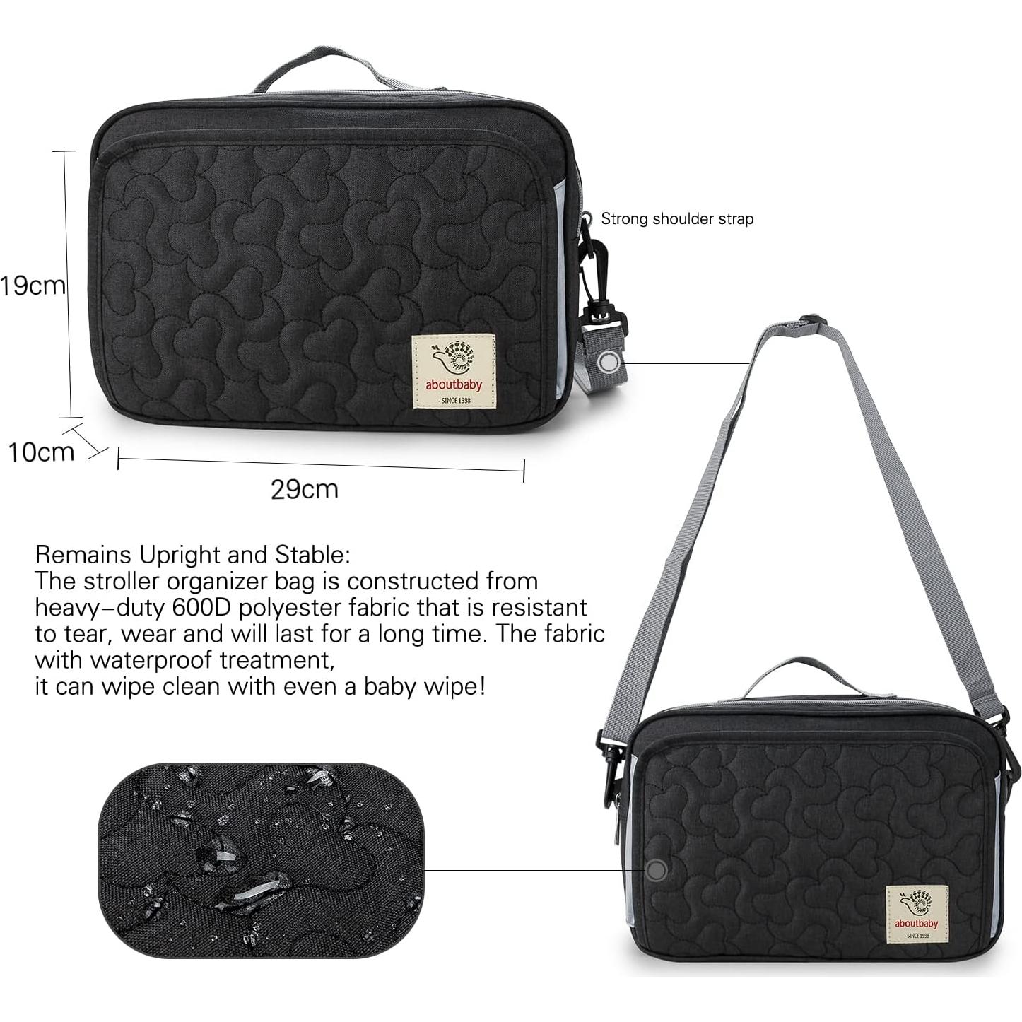 Bolsa de Pañales MOMIGO para Bebés - Caddy Flor Negra