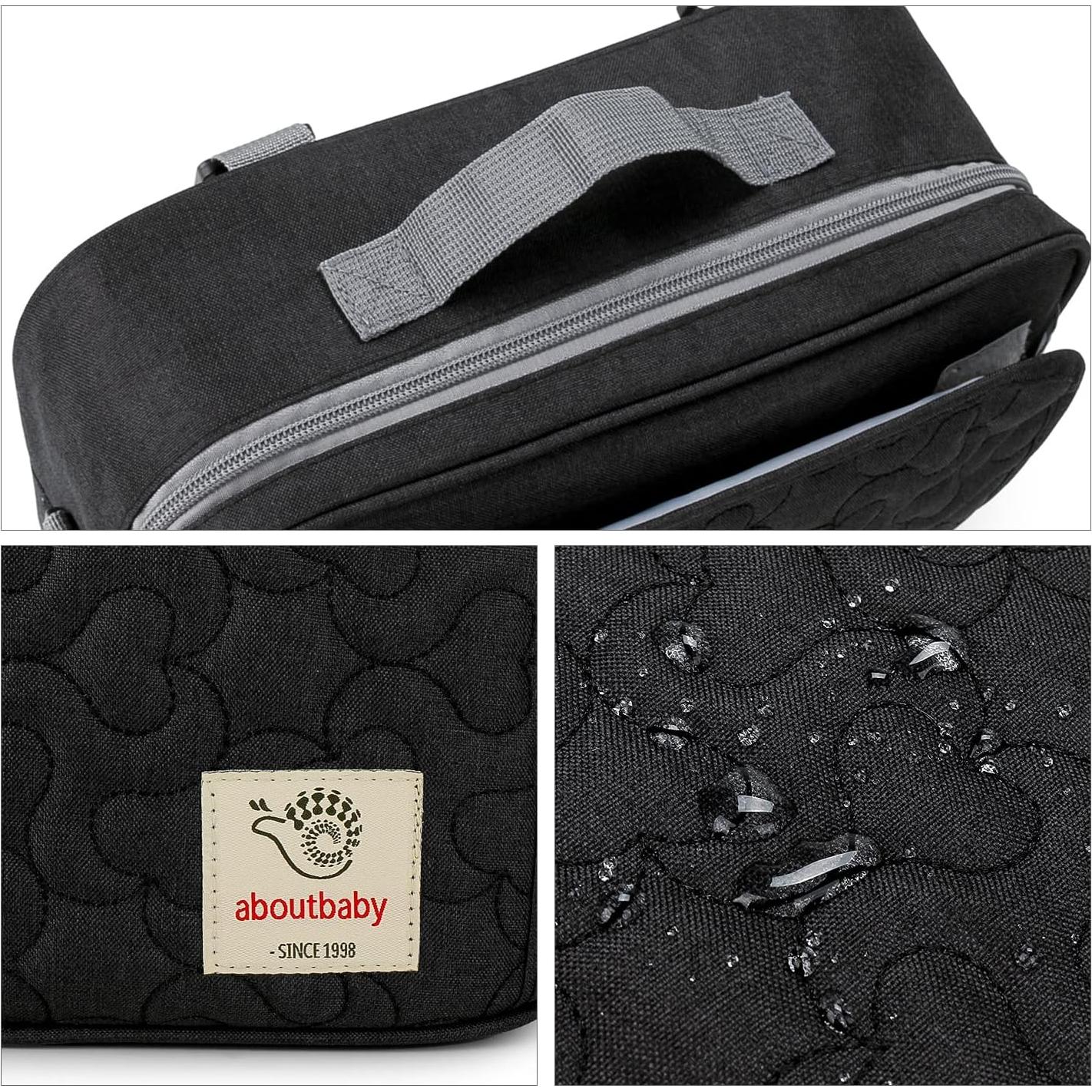 Bolsa de Pañales MOMIGO para Bebés - Caddy Flor Negra