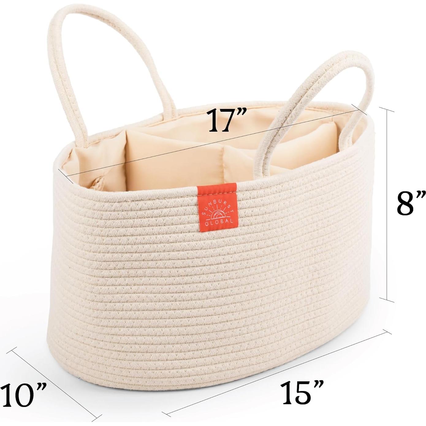 Caddy de Pañales Sunburst Global Crema 43.2x20.3 cm