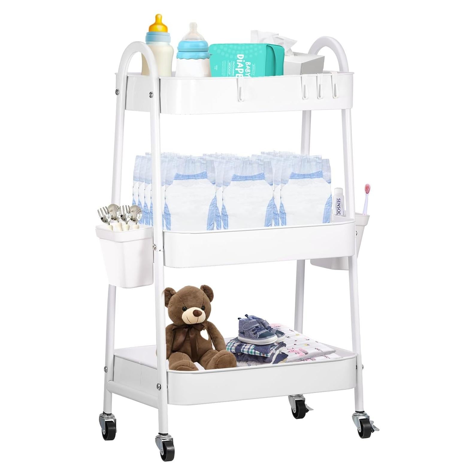 Carro de Pañales FOOK FISH 3 Niveles Metal Blanco 10kg