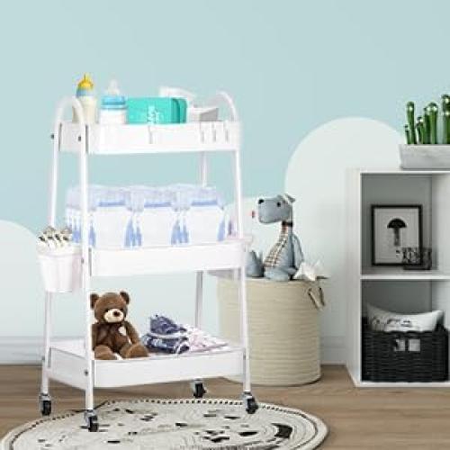 Carro de Pañales FOOK FISH 3 Niveles Metal Blanco 10kg