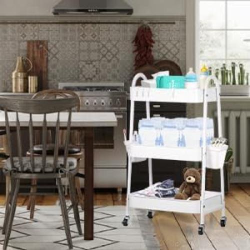 Carro de Pañales FOOK FISH 3 Niveles Metal Blanco 10kg