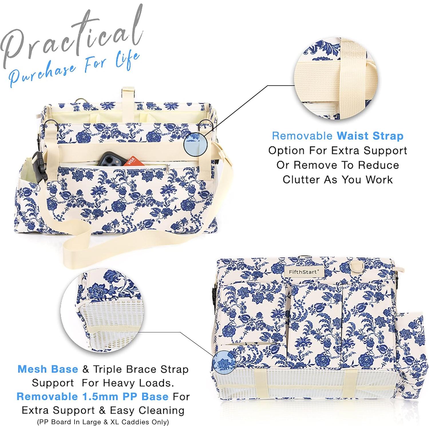 Caddy de Pañales Grande FifthStart Floral Azul 9 Bolsillos