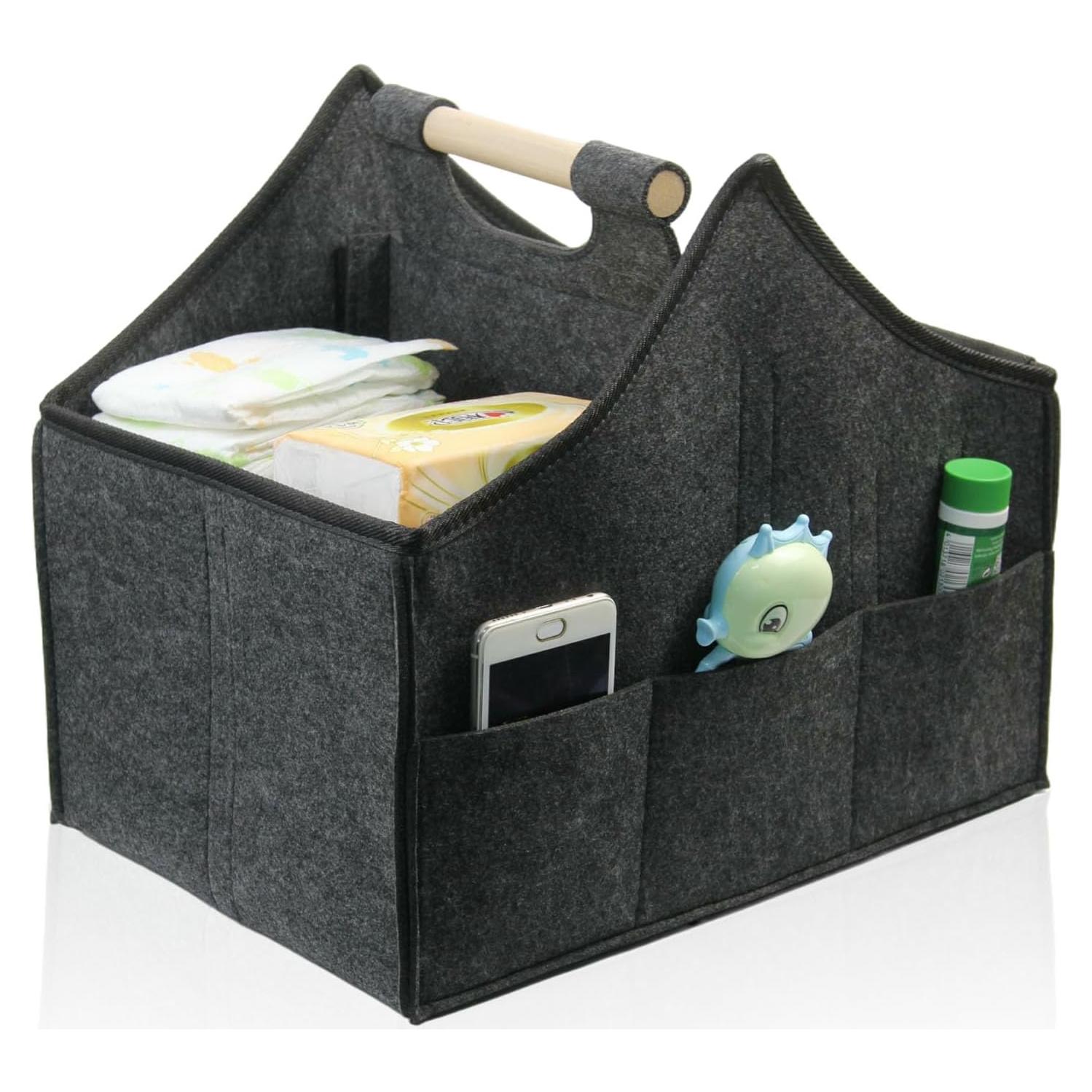 Caddy Organizador de Pañales HMOSSVK Negro 38x26x32cm