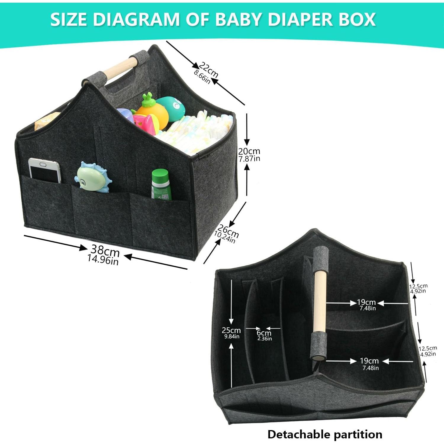 Caddy Organizador de Pañales HMOSSVK Negro 38x26x32cm