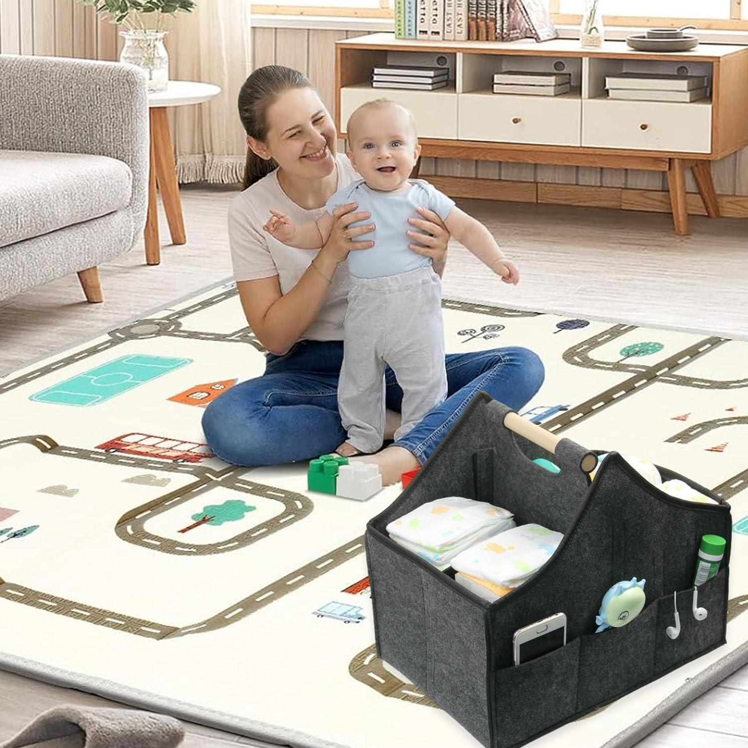 Caddy Organizador de Pañales HMOSSVK Negro 38x26x32cm