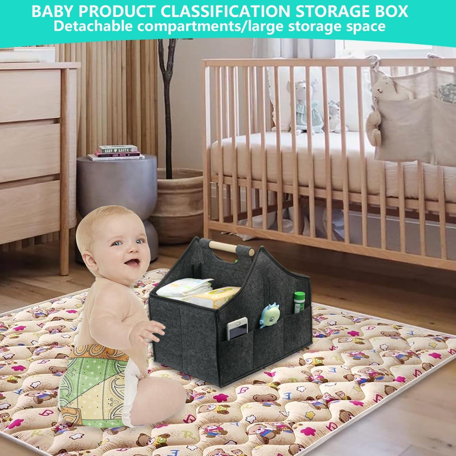 Caddy Organizador de Pañales HMOSSVK Negro 38x26x32cm