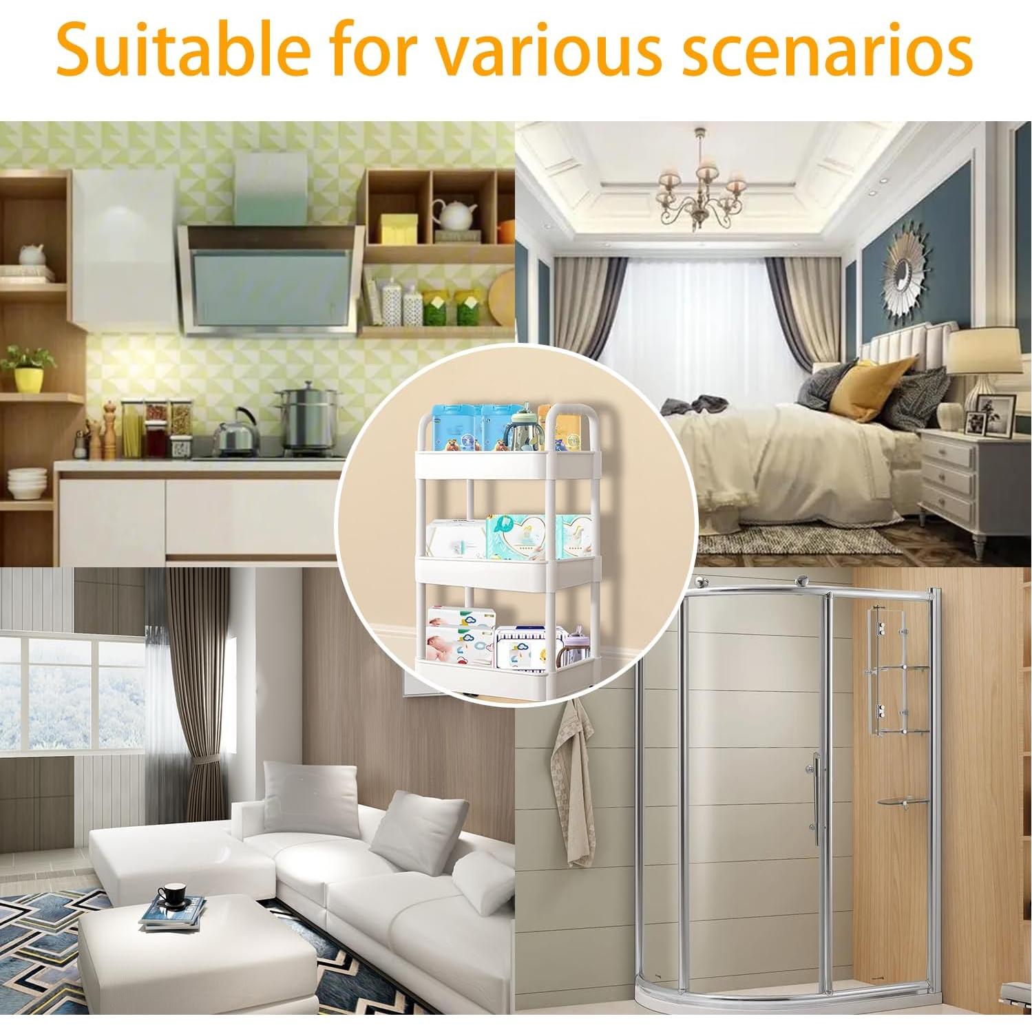 Cesta de Pañales Tfulad Blanca, Organizador Móvil 76.2 cm