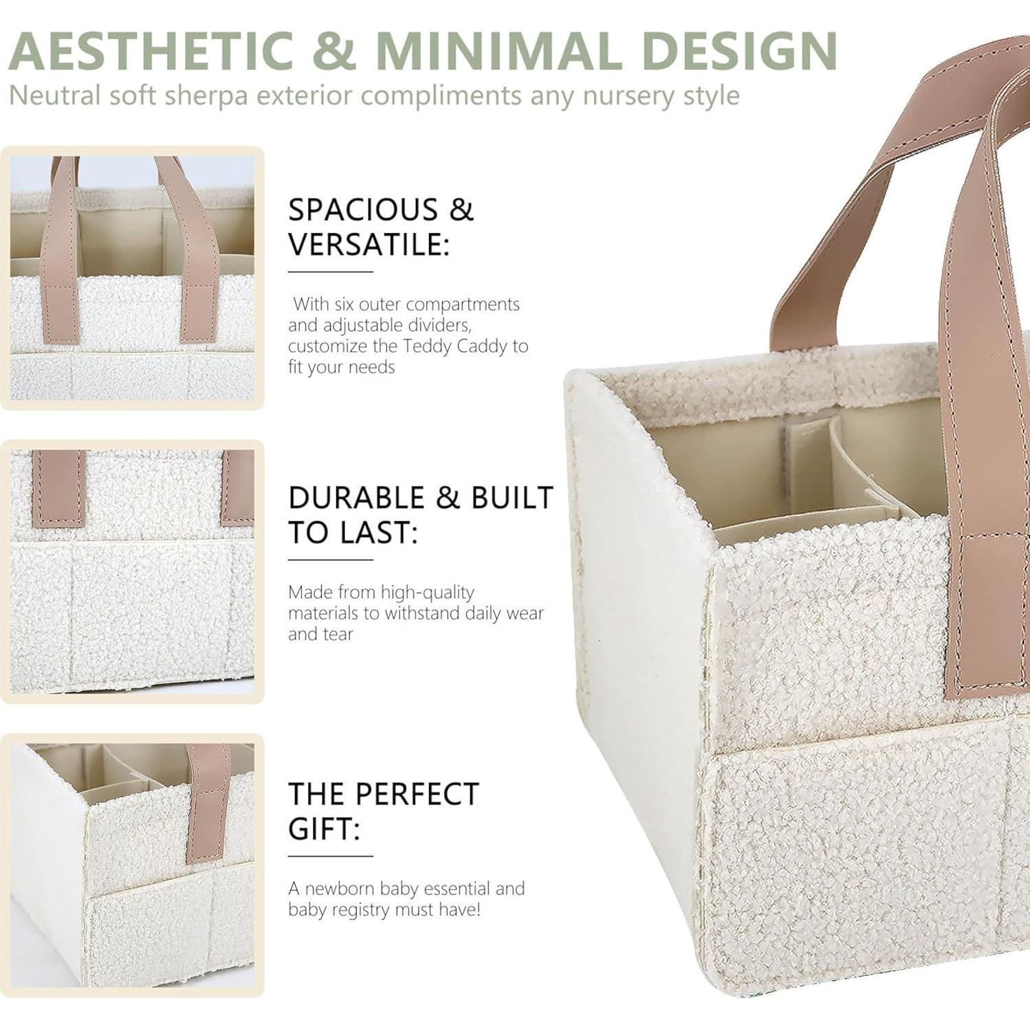 Caddy de Pañales Caddy Teddy Beige - Organizador Portátil para Bebés