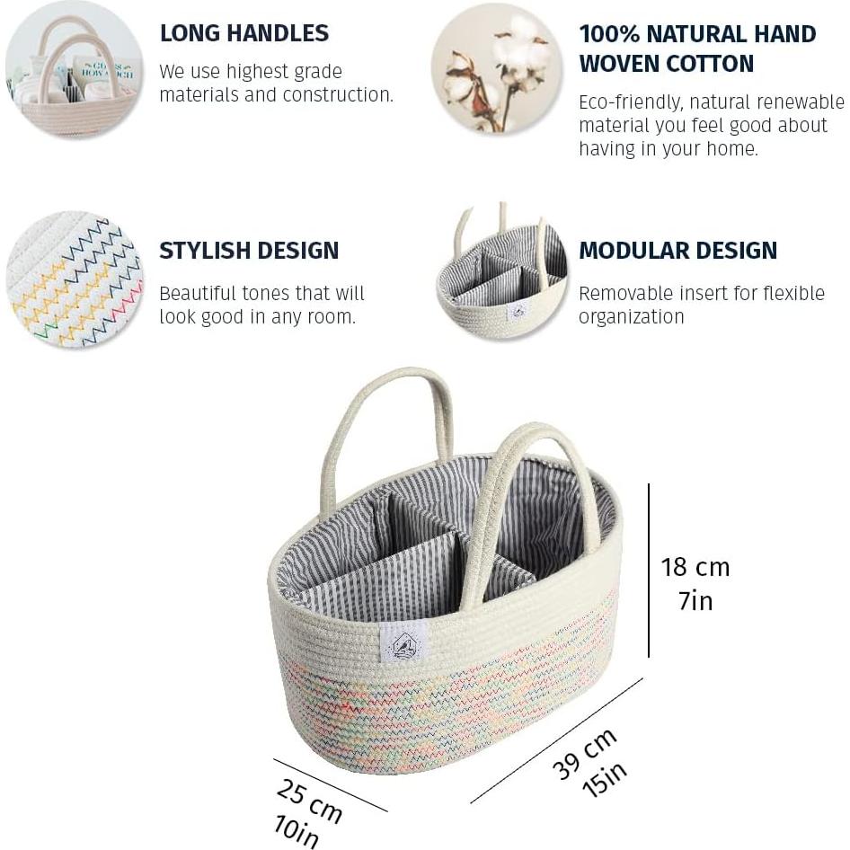 Organizador de Pañales OrganiHaus Arcoíris Portátil 38x25cm