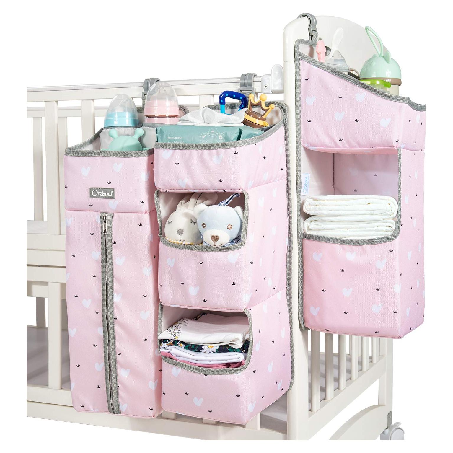 Organizador de Pañales Colgante Orzbow Rosa 7 Áreas Desmontable